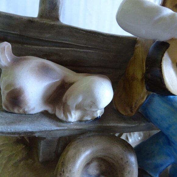 Music Figure - Beggar with his Dog - Vintage Sankyo - Japan- Porcelain - Picture 3 of 8